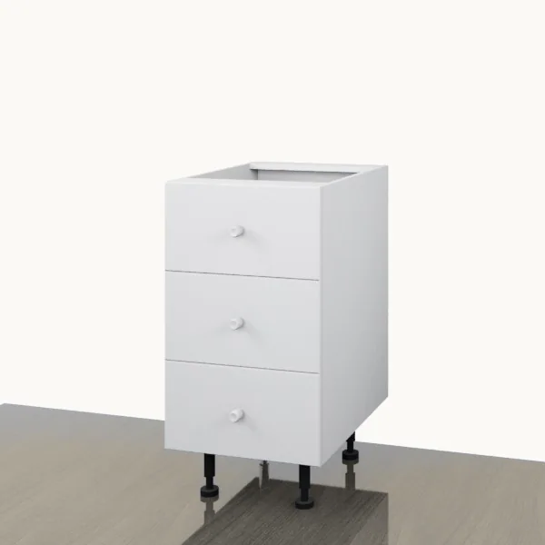 Product render of the Floor 450mm — 3 Door with the doors closed.
