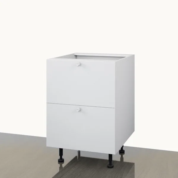 Floor 600mm — 2 Pot Drawer — doors closed.