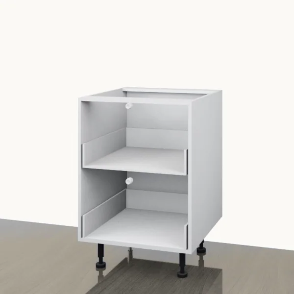 Floor 600mm — 2 Pot Drawer — carcass with the door removed.
