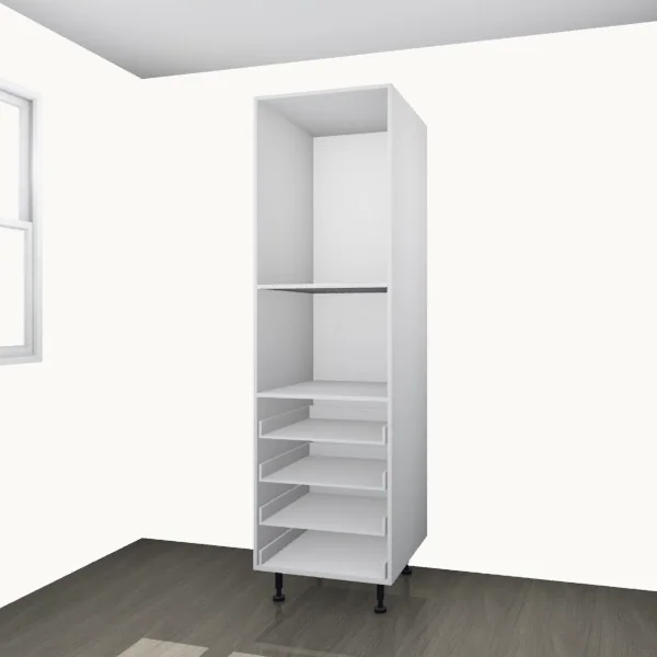 Tall Micro — 4 Drawer 1 Door — carcass with the door removed.