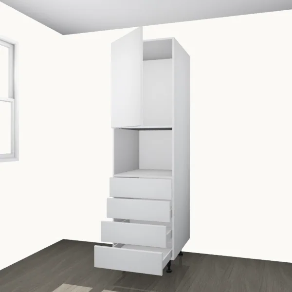 Tall Micro — 4 Drawer 1 Door — doors open.