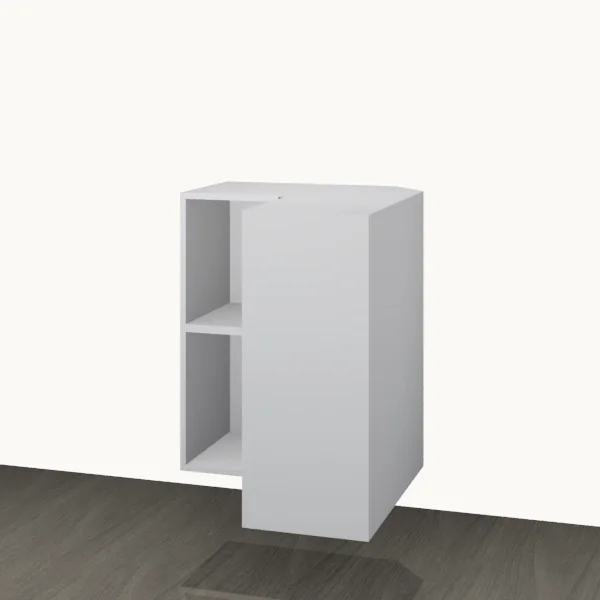 Wall 600mm — Corner — carcass with the door removed.