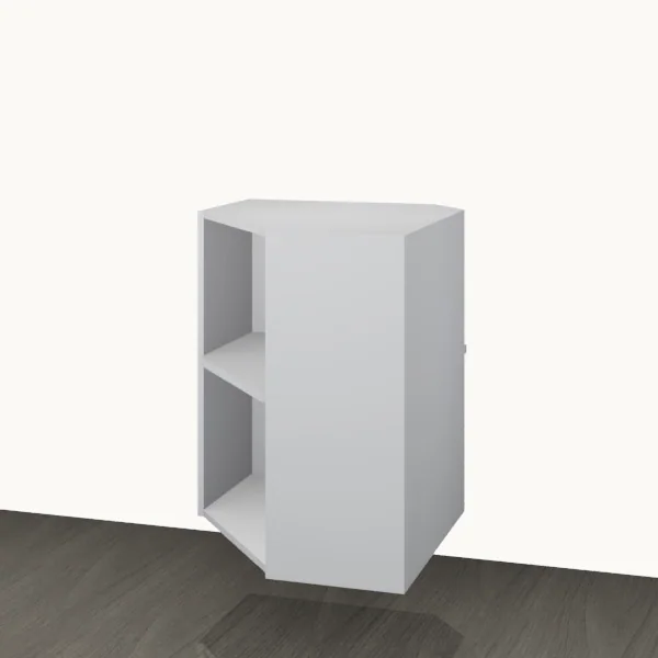 Wall 600mm — Display Corner — carcass with the door removed.