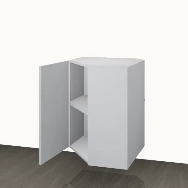 Wall 600mm — Display Corner — doors open.